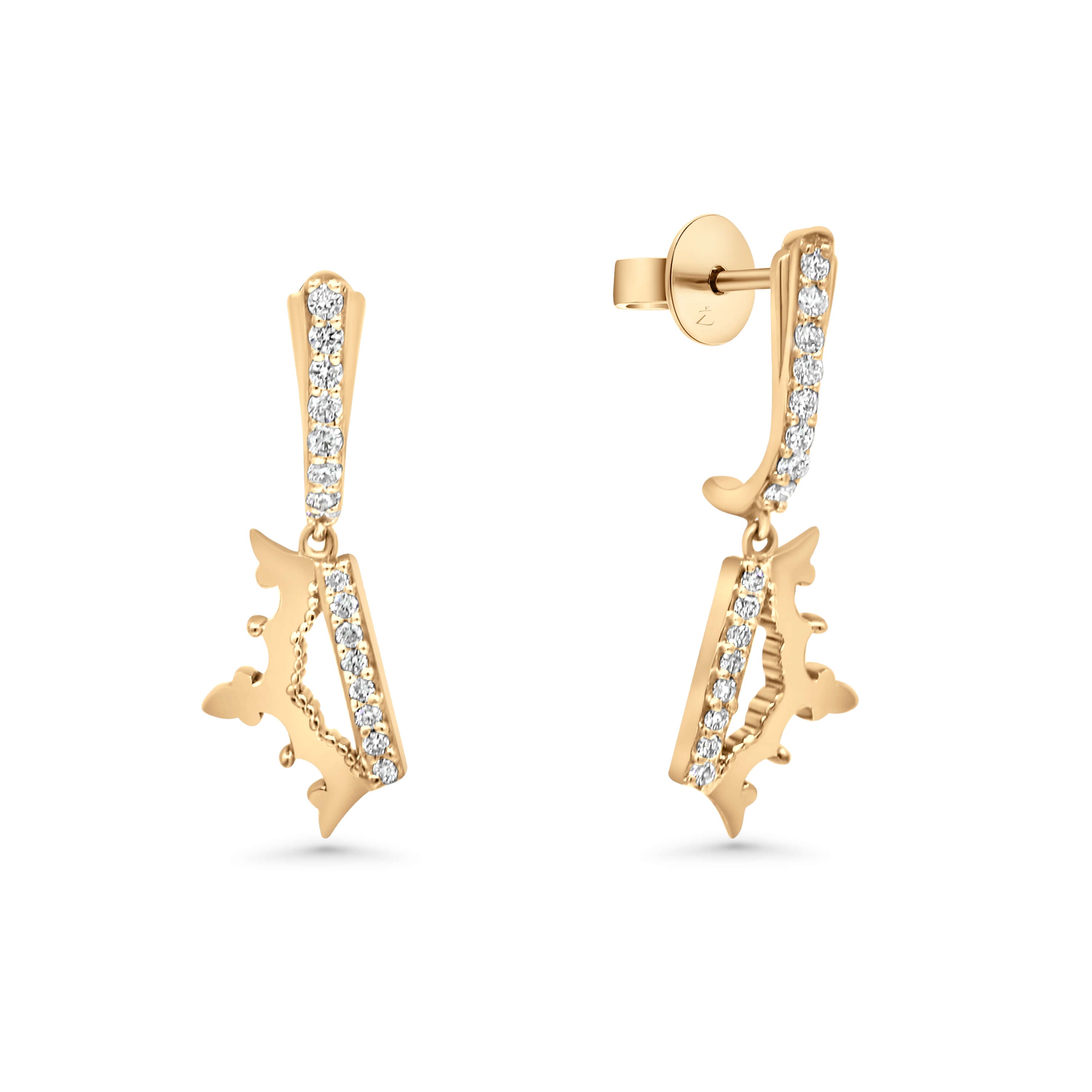 Diamond Crown Earrings